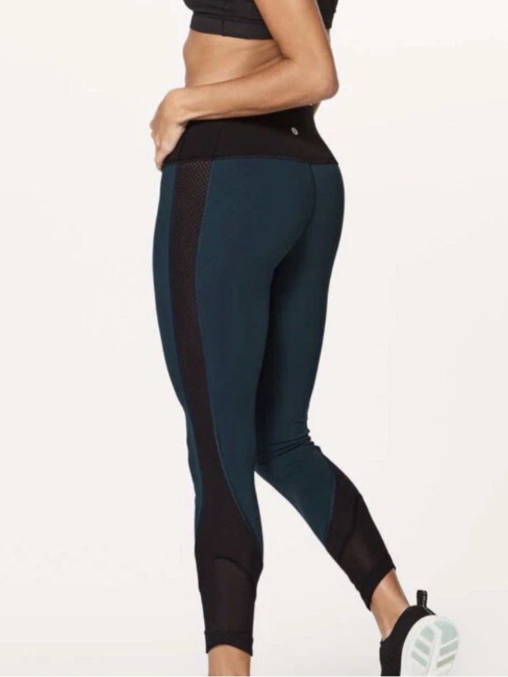NWOT lululemon Submarine/Black Mesh Trim Leggings